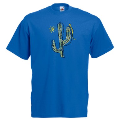 ΜΠΛΕ ΡΟΥΑ t-shirt FRUIT OF THE LOOM με στάμπα CACTUS